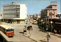 City Streets and Small Bell Tower in Adana Postcard