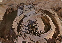 The Northern Palace, circular building, middle terrace, view to North Massada, Israel Middle East Postcard Postcard