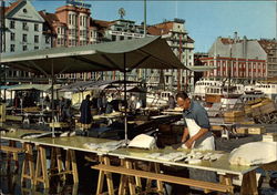 View of the Fish Market Bergen, Norway Postcard Postcard