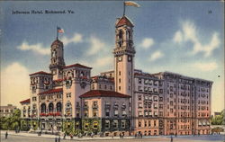 Jefferson Hotel, Franklin, Jefferson and Main Streets Richmond, VA Postcard Postcard