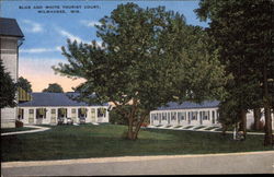 Blue and White Tourist Court Postcard