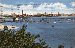 Skyline from South Shore Park Milwaukee, WI Postcard Postcard