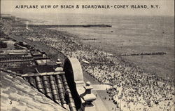 Airplane View of Beach & Boardwalk Postcard