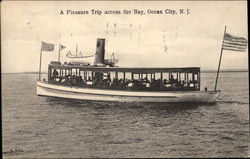 Ferry on a Pleasure Trip Across the Bay Postcard