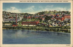 Bird's-Eye View of University of West Virginia Morgantown, WV Postcard Postcard