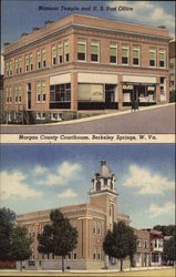 Masonic Temple & U.S. Post Office; Morgan County Courthouse Postcard