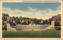 Stadium, University of West Virginia Morgantown, WV Postcard Postcard