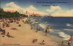 Sun, Sand and Surf at Miami Beach Florida Postcard Postcard