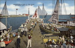 Fishermen's Pier at the Inlet Atlantic City, NJ Postcard Postcard