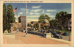 View of Court Square from City Hall Postcard