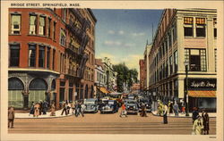 Bridge Street Springfield, MA Postcard Postcard