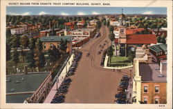 Quincy Square from Granite Trust Company Building Massachusetts Postcard Postcard