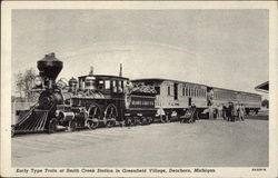 Early Type Train at Smith Creek Station in Greenfield Village Postcard