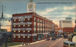 Looking South from R.R.Station Postcard