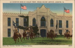 Exhibition Riding by Cavalry Troop, Virginia Military Institute Lexington, VA Postcard Postcard