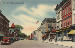 Looking Up Main Street Honesdale, PA Postcard Postcard