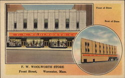 F.W. Woolworth Store, Front Street Worcester, MA Postcard Postcard