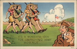 It's a Wonderful Idea for Improving Army Morale Comic, Funny Postcard Postcard