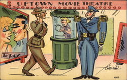 Uptown Movie Theatre Comic Postcard Postcard