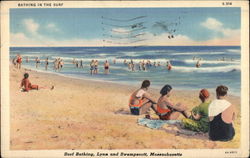 Surf Bathing, Lynn and Swampcott, Massachusetts Postcard