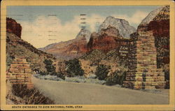 South Entrance to Zion National Park Utah Postcard Postcard