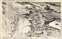 Exclusvie Bailey's Beach Entirely Wiped Out Newport, RI Postcard Postcard