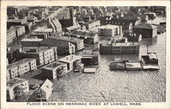 Flood Scene on Merrimac River Postcard