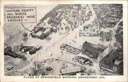 Flood at Springfield Showing Abandoned Jail Postcard