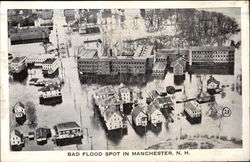 Bad Flood Spot Manchester, NH Postcard Postcard