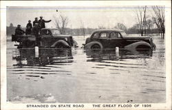 Stranded on State Road; The Great Flod of 1936 Disasters Postcard Postcard