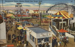 Amusement Center, Mission Beach San Diego, CA Postcard Postcard