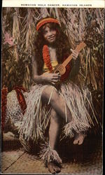 Hawaiian Hula Dancer with Ukulele Postcard Postcard