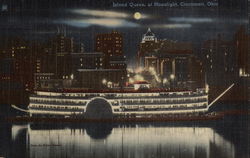 Island Queen at Moonlight Cincinnati, OH Postcard Postcard