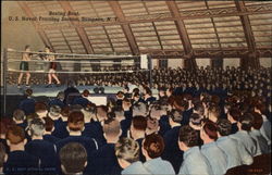 Boxing Bout, U.S. Naval Training Station Postcard