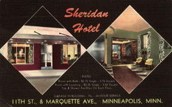 Sheridan Hotel Minneapolis, MN Postcard Postcard