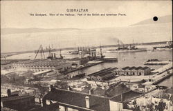 Dockyard and View of Harbour Gibraltar, Gibraltar Spain Postcard Postcard