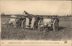 CAMP D'Auvours - Artillere lourde de Campagne (155 C.T.R.). En batterie Champagné, 72 France Postcard Postcard