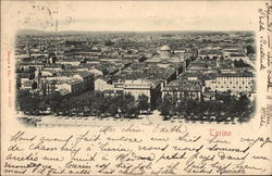 Bird's Eye View of the City Torino, Italy Postcard Postcard