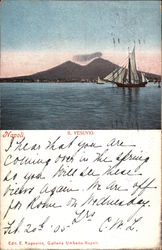 Bay of Naples With View of Mount Vesuvius Italy Postcard Postcard