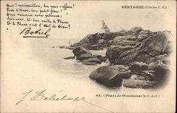 Lighthouse Ploumanac'h, France Postcard Postcard