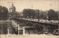 Pont des Arts et l'Institut, Paris France Postcard Postcard