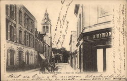 Rue de l'Eglise Saint Gratien, France Postcard Postcard