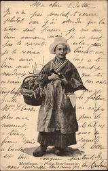 Girl in Bourbonnaise Costume Montlucon, France Postcard Postcard