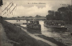 The Seine with River Boats Postcard