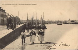 Local People in Work Clothes Les Sables-d'Olonne, France Postcard Postcard