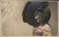 Woman with Large Hat Postcard