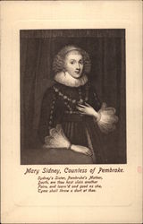 Mary Sidney, Countess of Pembroke Wales Postcard Postcard