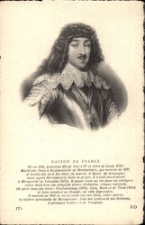 Gaston de France Postcard