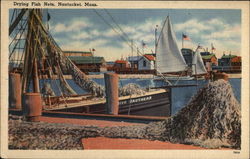 Drying Fish Nets Nantucket, MA Postcard Postcard