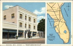 Hotel Mt. Dora - "Midst Lakes and Hills" Maps Postcard Postcard